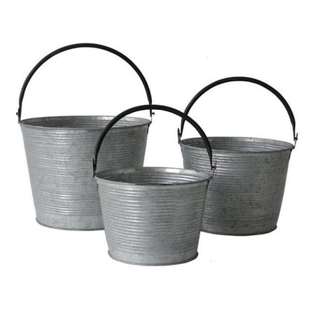 CHEUNGS Cheungs FP-3999-3 Set of 3 Metal Tapered Bucket with Handle FP-3999-3